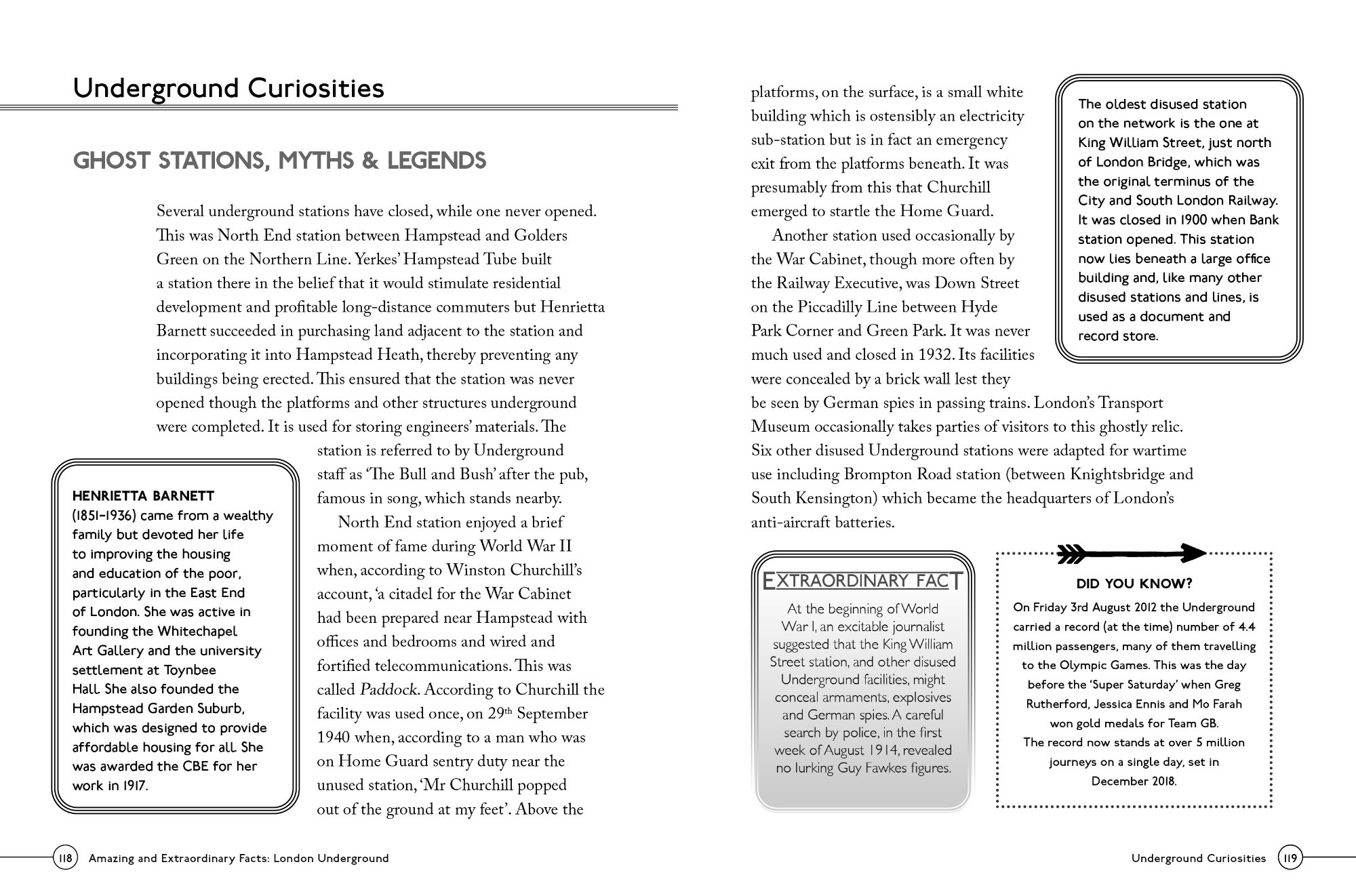 Inside pages from London Underground